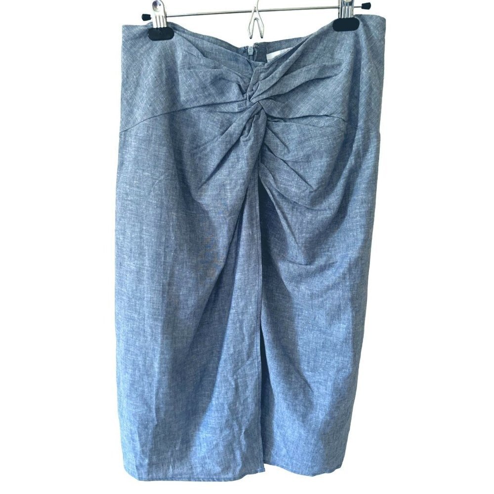 Linea Donna linen blend blue/grey skirt size L